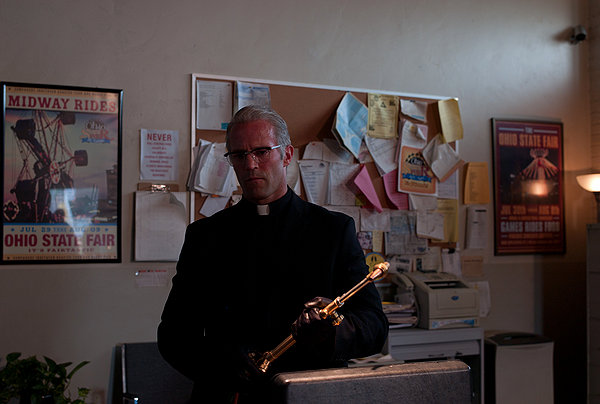 Parker Statham priest outfit