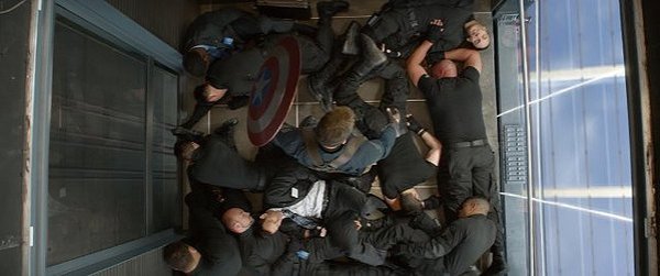 captain america elevator fight