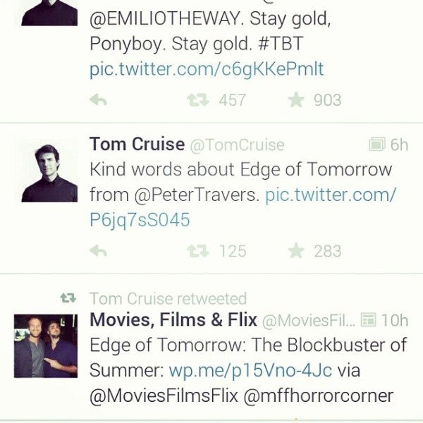 Tom Cruise retweet